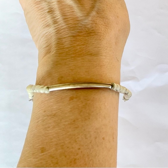 Gemstone silver tone bar bracelet size 7 jewelry - Picture 9 of 16